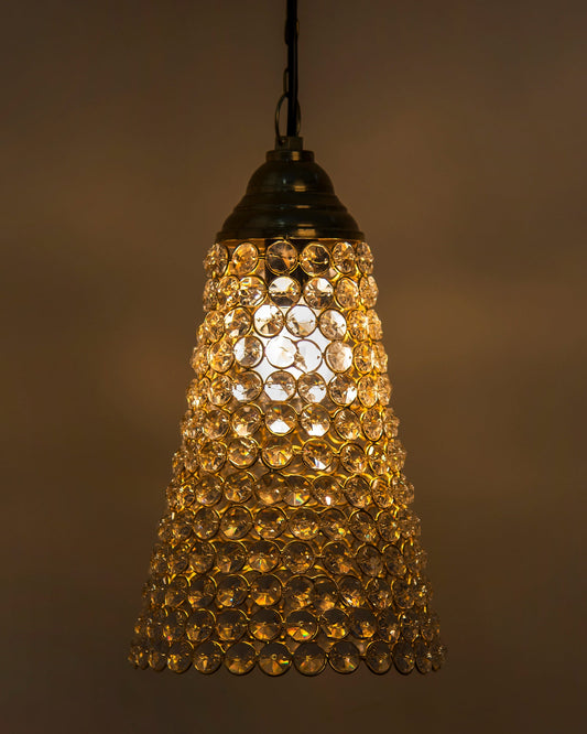 Homesake® Crystal Hanging Pendant Inverted Cone, Hanging Lamp Fixtures, Restaurant Lights, Hanging Lights for Ceiling, Decorative Lights for Home, Ceiling Lights for Living Room
