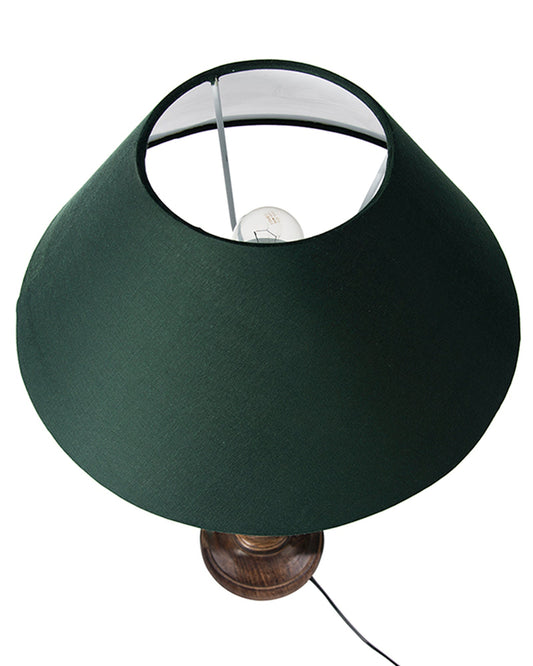 Classic Black Twister Table Lamp With Green Shade