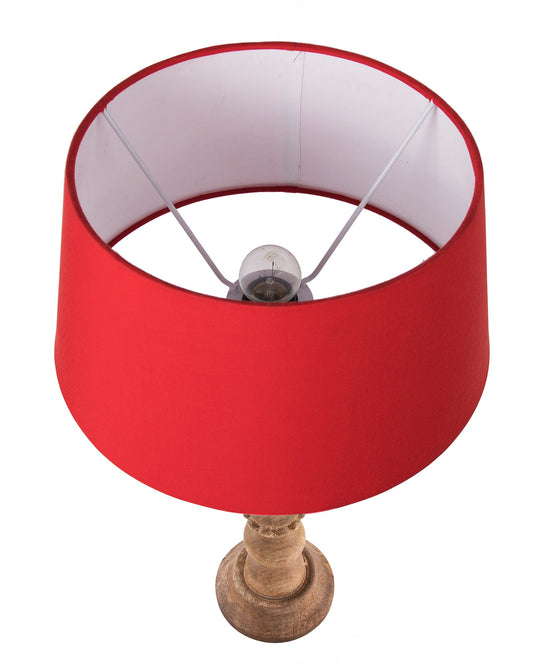 Eureka Polka Natural Wood Table Lamp With Shade