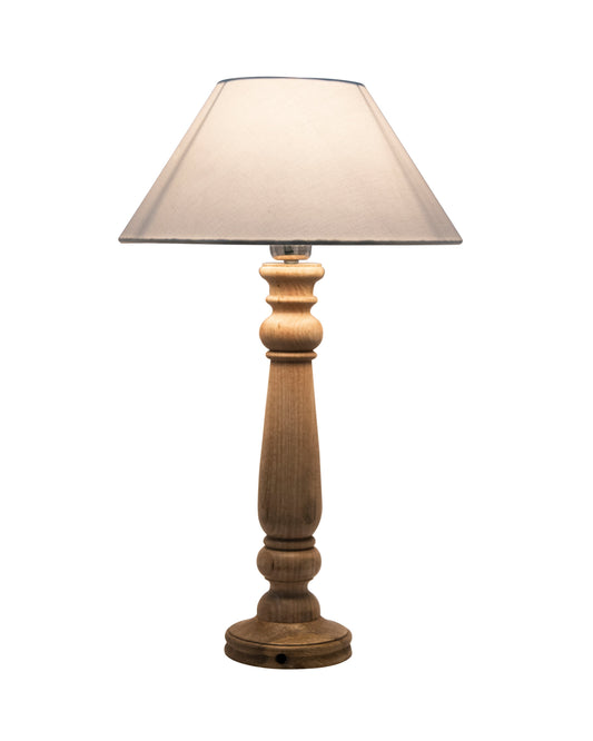 Mabel Rustic Wood Table Lamp With Shade