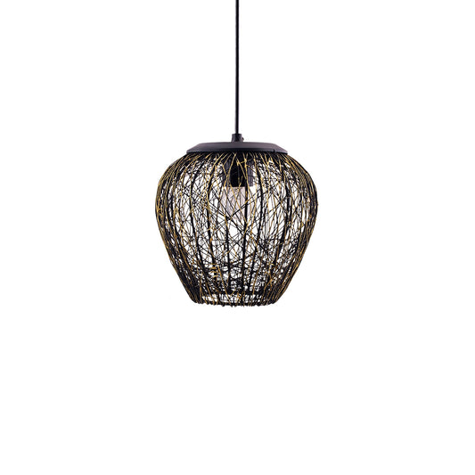 Hanging Black Steel Wire Mesh Pendant, hanging light, lamp
