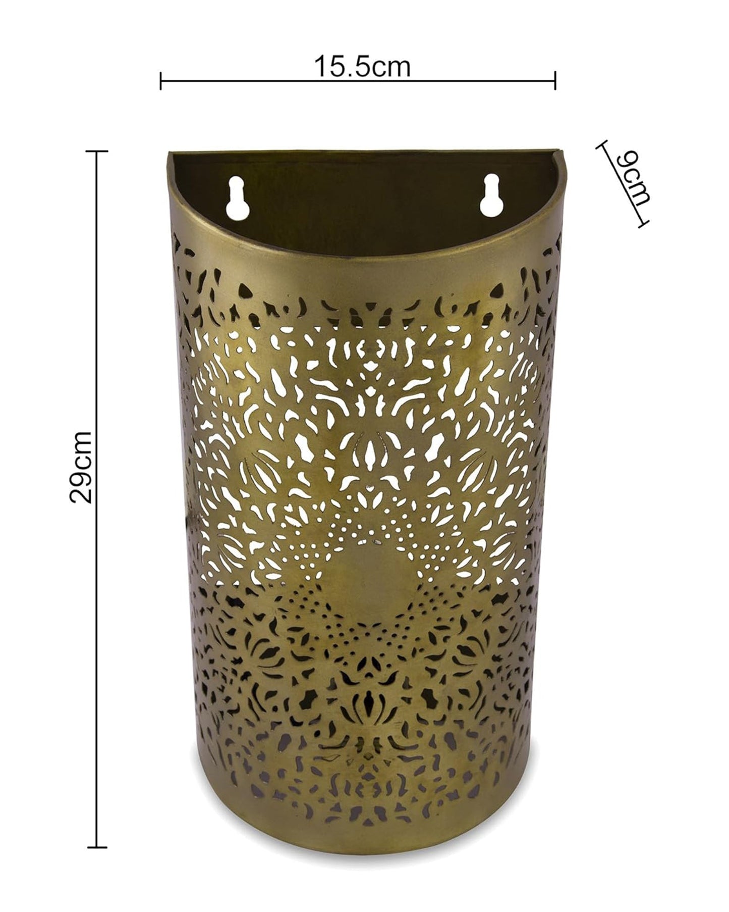 Moroccan filgree wall lamp, antique brass finish