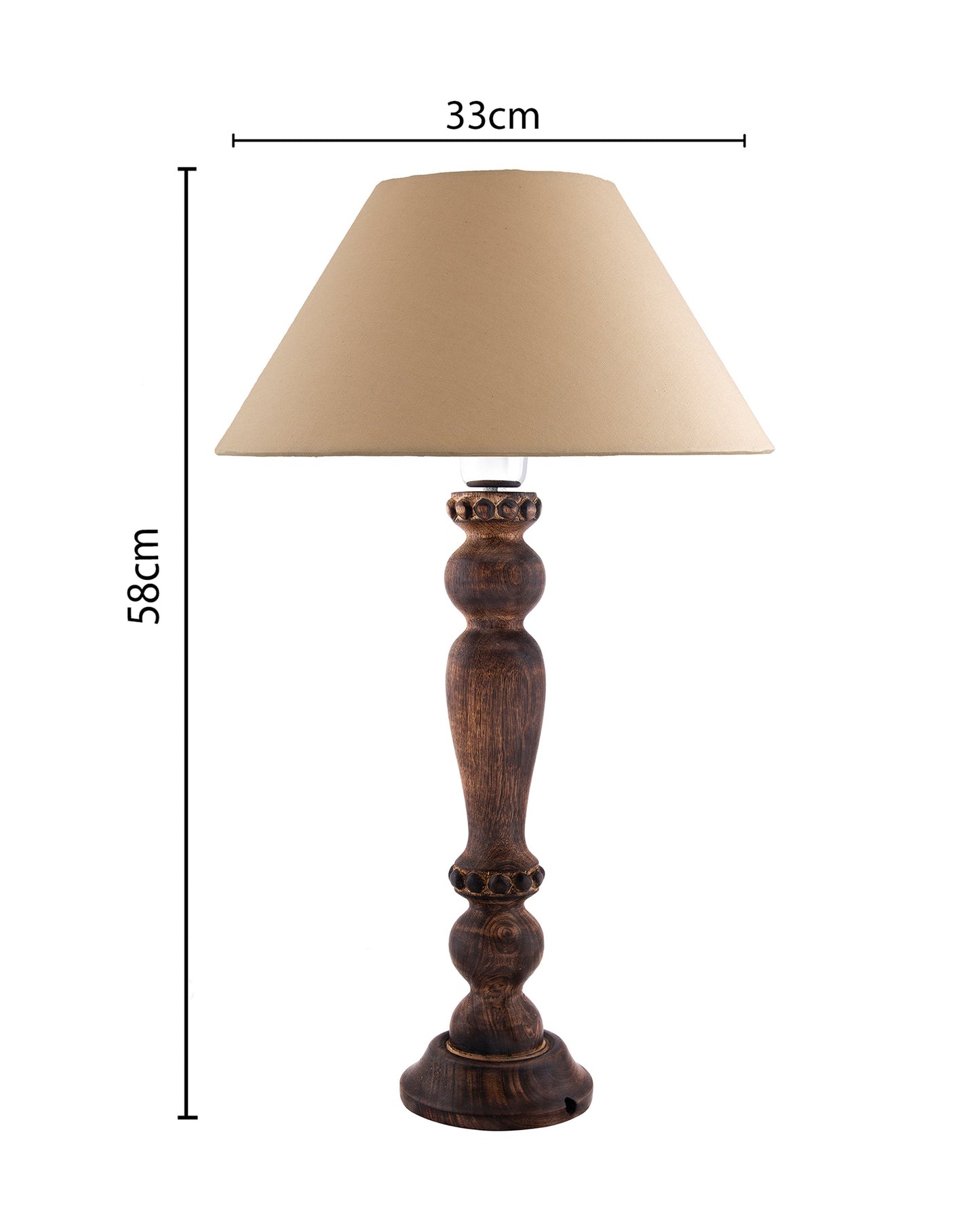 Eureka Polka Black Wood Table Lamp With Shade