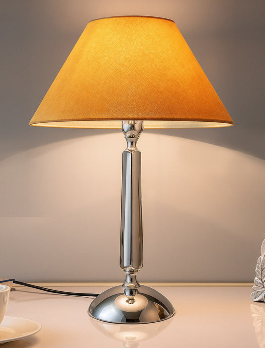 Classic Cubist Chrome Lamp with Shade