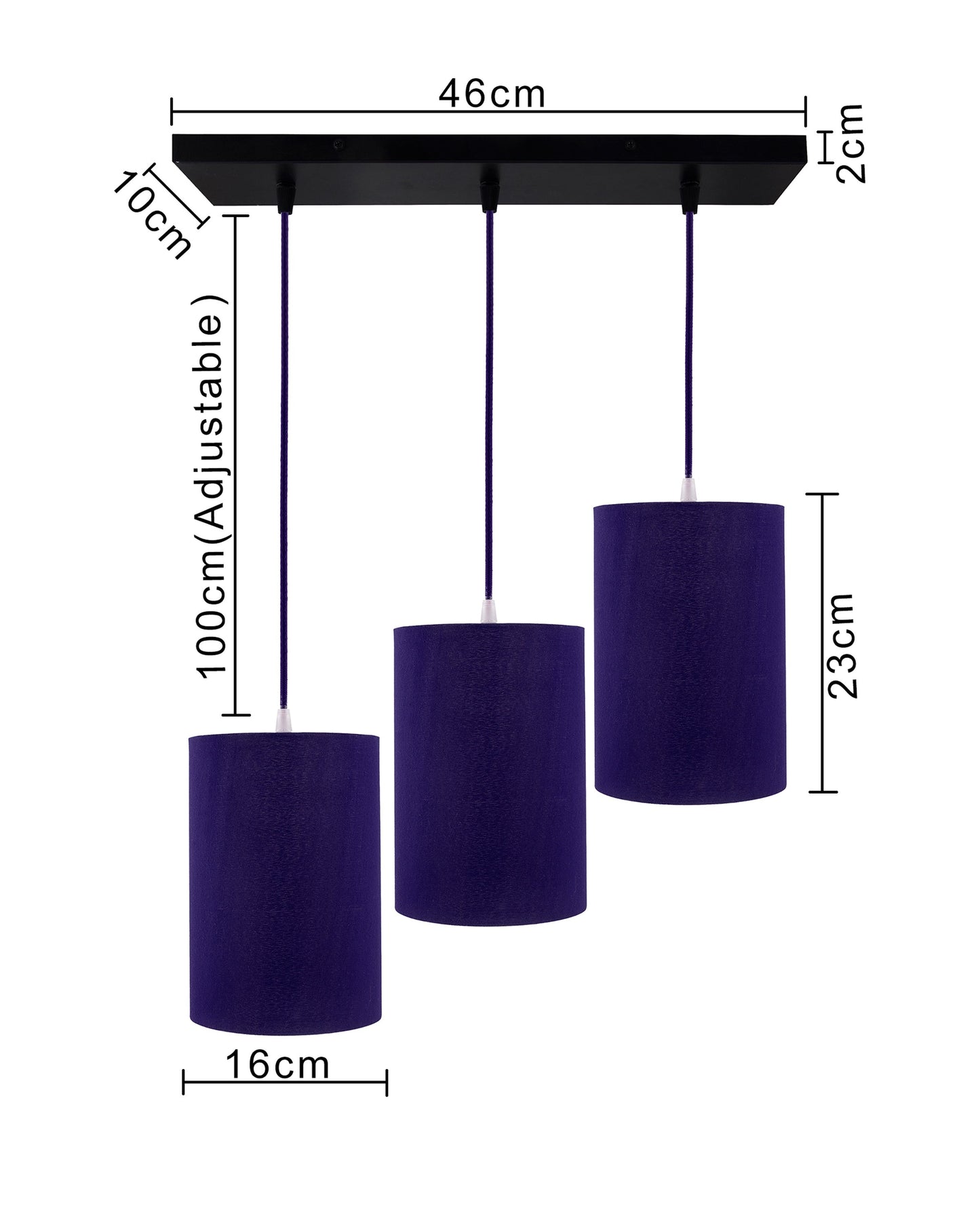 3-Lights Linear Cluster Chandelier Classic Cylinder Hanging Shade Pendant, Decorative, Black, Kitchen Area and Dining Room Light, LED/Filament Light