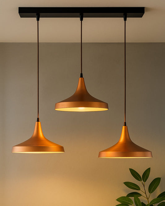 3-Lights Linear Cluster Chandelier Modern Danish hanging Light, E27 Holder, Decorative, URBAN Retro, Nordic Style