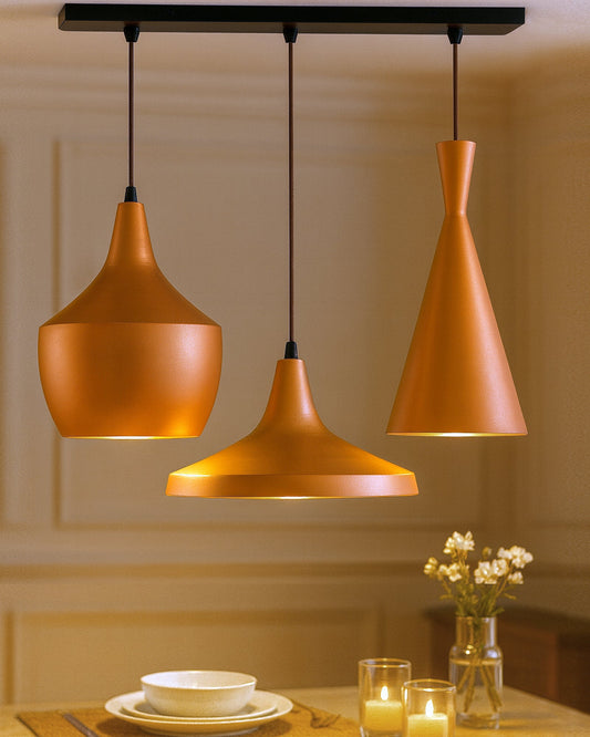 3-Lights Linear Cluster Chandelier Modern Tri-Nordic hanging Light, E27 Holder, Decorative,URBAN Retro, Nordic Style