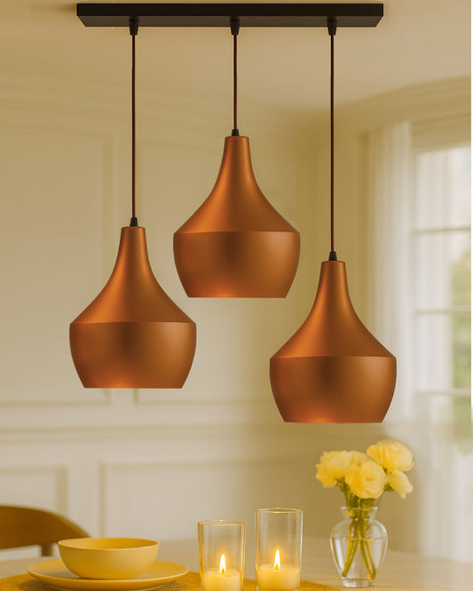 3-Lights Linear Cluster Chandelier Modern Pear hanging Light, E27 Holder, Decorative,URBAN Retro, Nordic Style