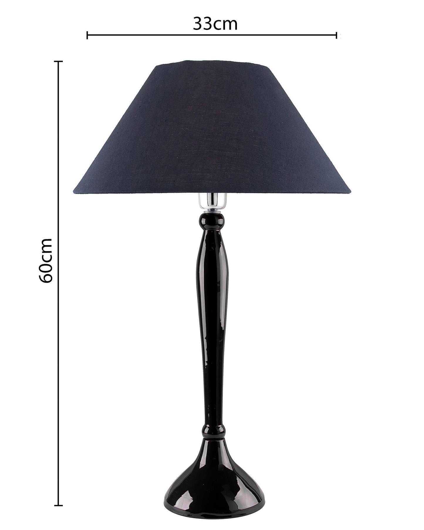 Glossy Red Royal Ovoid Aluminium Table Lamp With Cone Shade, Bedside, Living Room Study Lamp, Bulb Included