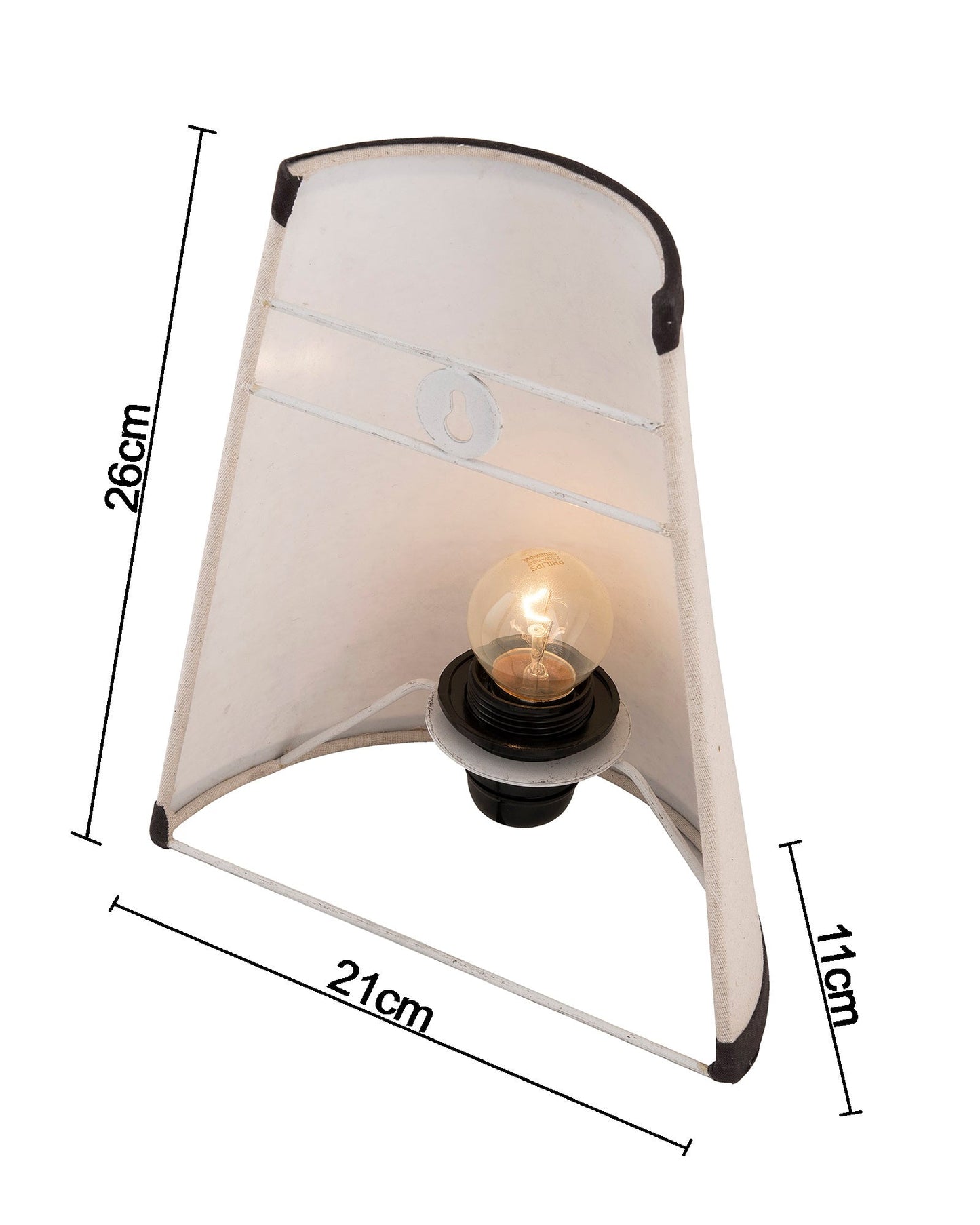 Wall Mounted Sconce Shade Lamp, Door Light E27, Khadi Fabric with Dark Brown Stripes, Cone, Modern Wall Light