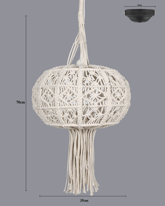 Farmhouse Hand-Woven Chandelier Hanging Lamp,Boho Drum Pendant Modern Lampshade for Decor