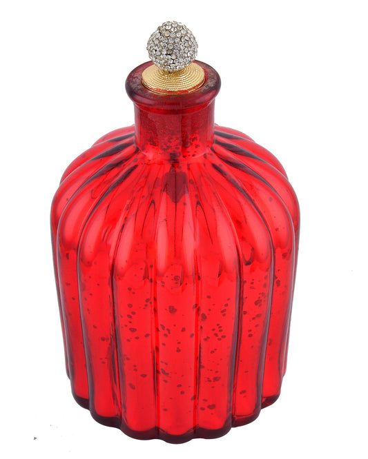 Mercury Red Flat Base Bottle Copper Star String Lights , Warm White LED Fairy Lights