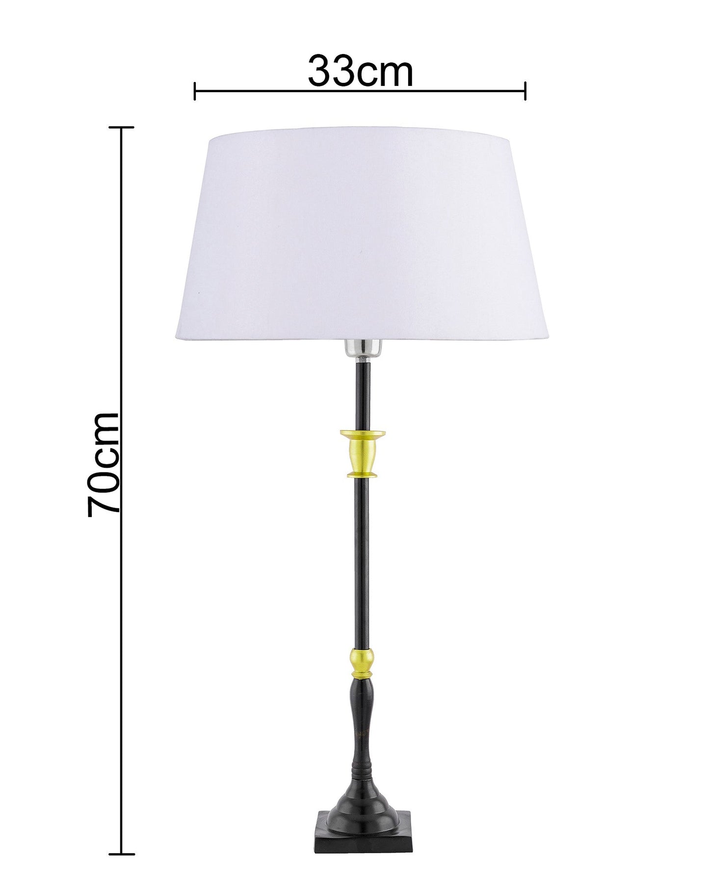 Classic Imperial Black Golden Candlestick Table Lamp, Drum Shade