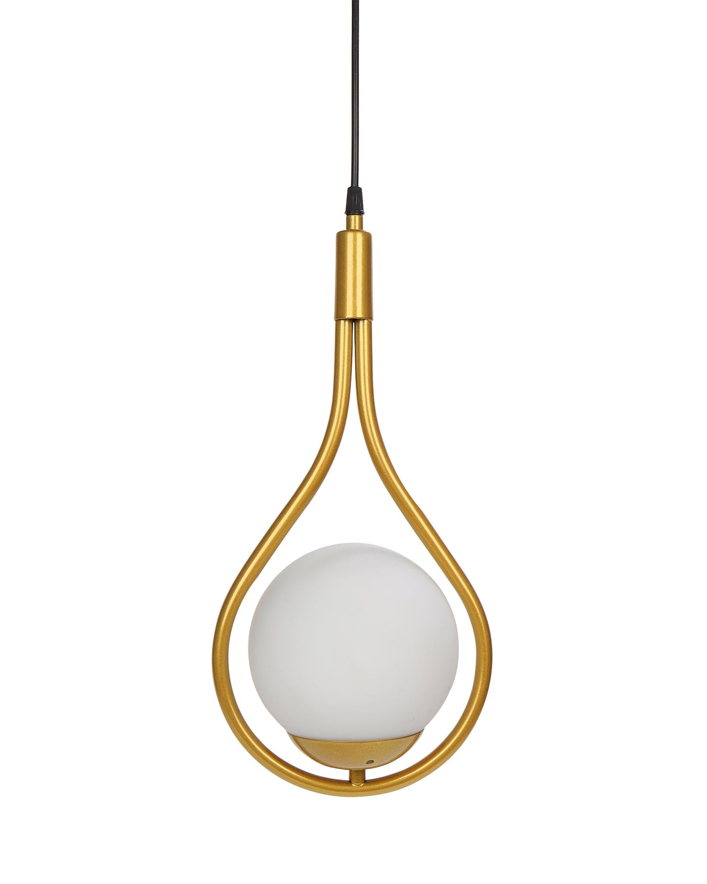 Mid Century Modern Light Chandelier Lighting, White Frosted Glass Globe Lampshade Pendant Indoor Hanging Light Fixture, Golden Water Drop