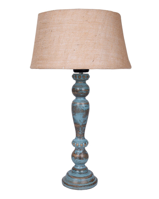 Eureka Polka Wood Table Lamp Bedside Distressed Living Room Light