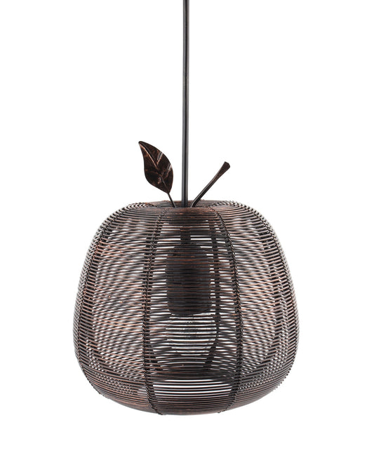 Antique Black Metal pendant light, E27 wire mesh ceiling lamp, Apple