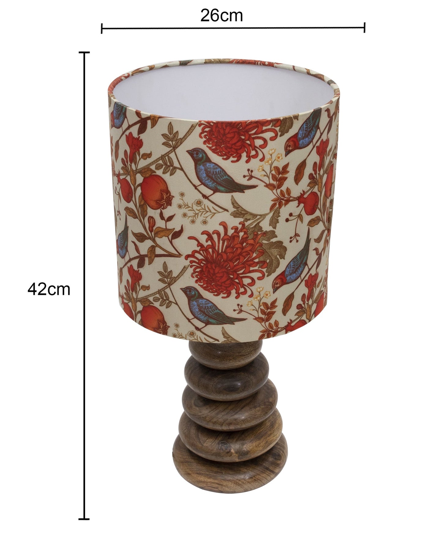 Wood Table Lamp French Country Rustic Bedside Desk Nightstand Lamp for Bedroom Living Room Office LED Bulb Included, Walnut Multi-Pebble