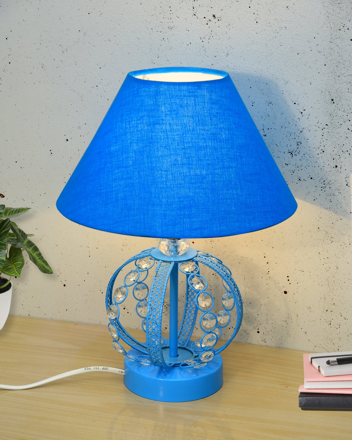 Modern Round Small Crystal Table Lamp,Contemporary Bedroom Bedside Nightstand Lamp,Desk Globe Lamp for Living Room Girls Kids Room, Sphere, White Pleated