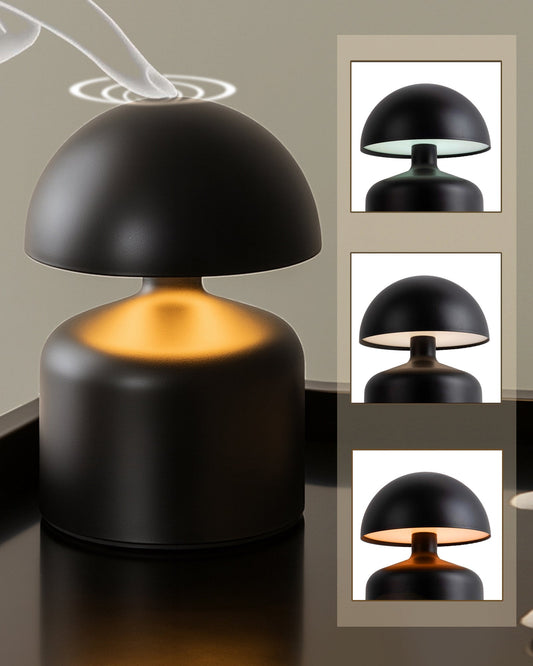Table Lamp Portable Lamps for Bedroom, Night Lamp, Table Lamp for Bedroom & Living Room, Bedside Lamp, Dimming, 3 Colour Touch Control, Wireless Charging, Metal Mushroom, Gold
