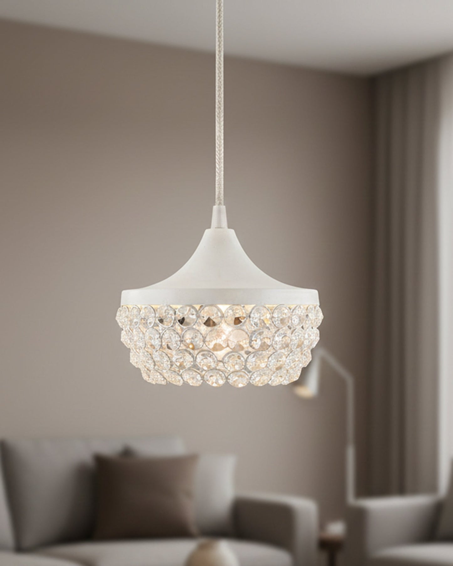 Homesake® Crystal Pendant Ceiling Light – Elegant Modern Hanging Lamp for bedroom, Living Room, Office