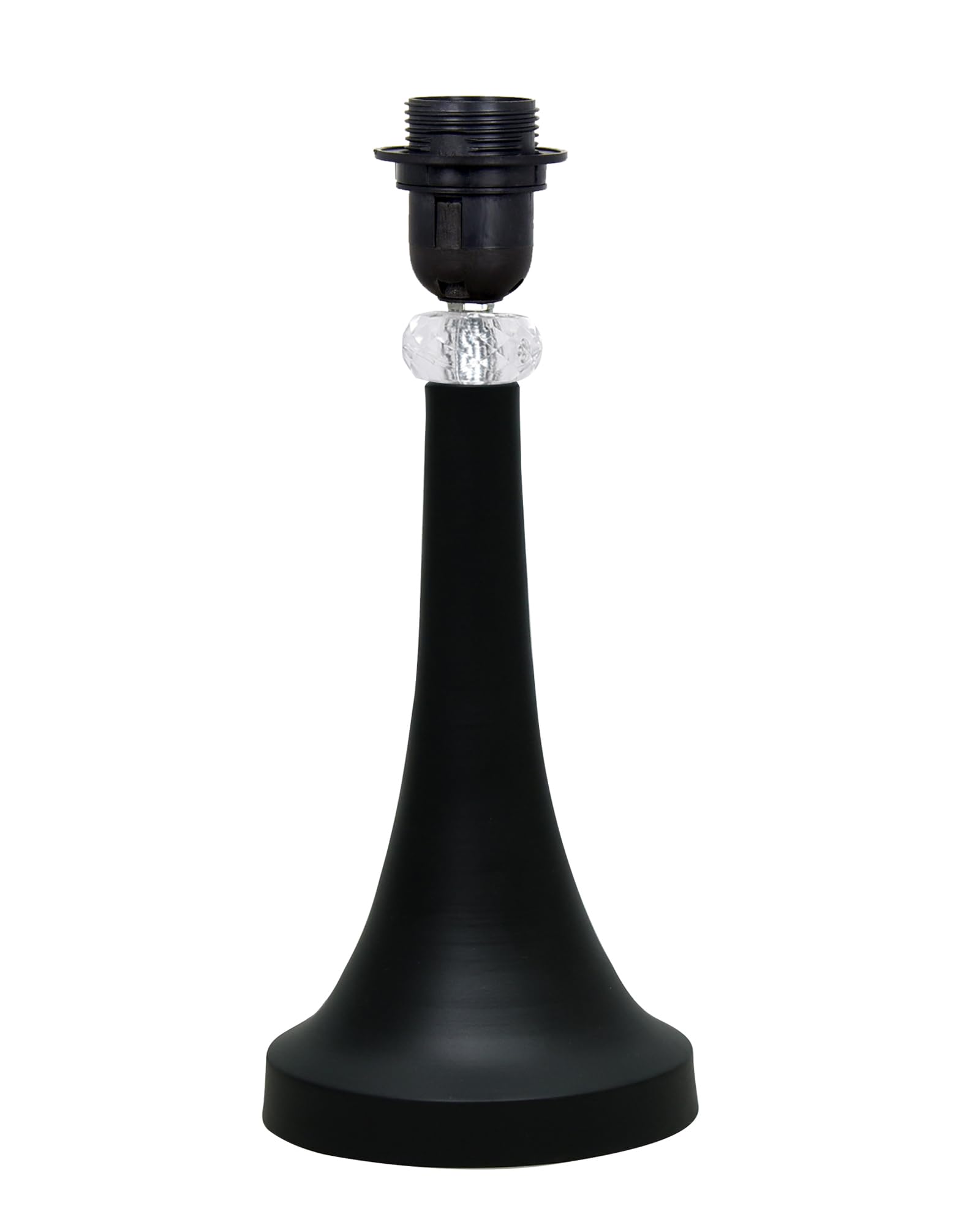 Black Metal Cone Table Lamp with Fabric Shade, B22 holder Nightstand Lamp