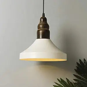 Parker Metal Wood Pendant Light, White Metal Antique Black Hanging Ceiling Light