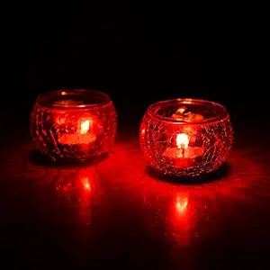 Moroccan Glass Mosaic Candle Holder, Tea Light holder Votive, Set of 2