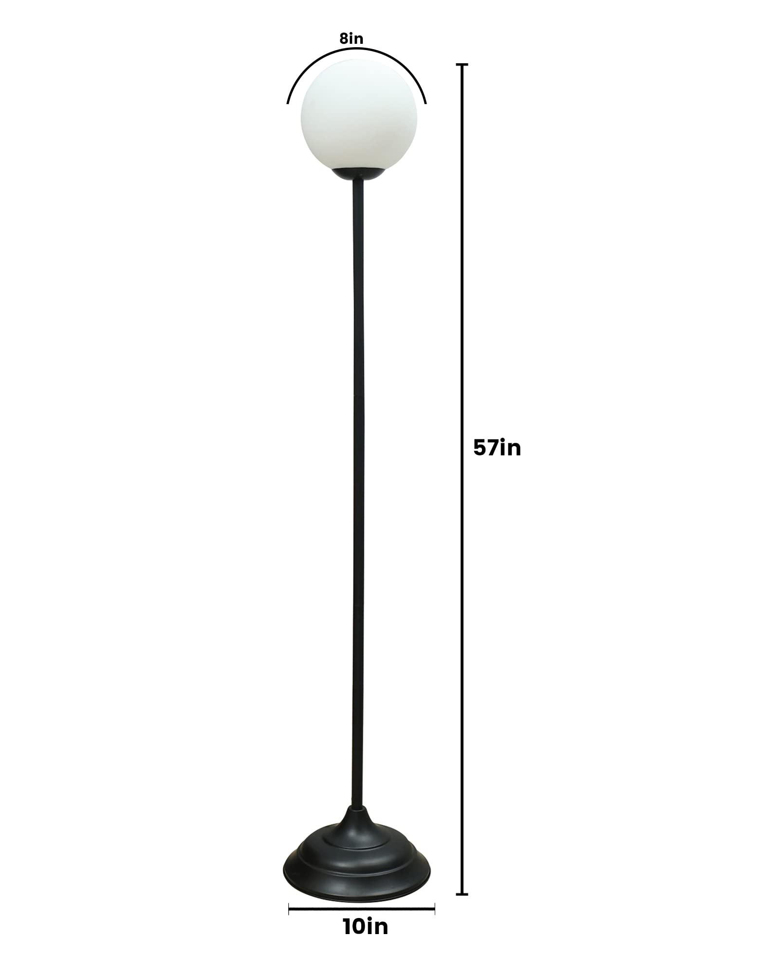 Homesake® Floor Lamp Standing Lamp | On/Off Foot Switch | Tall Modern Floor Lamp for Living Room | Bedrooms | Corner Lamp for Living Room | Office | Farmhouse | (Matt Black)