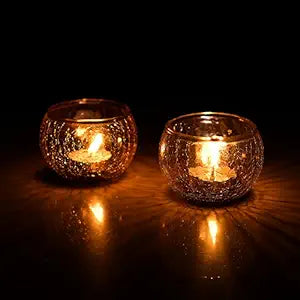 Moroccan Glass Mosaic Candle Holder, Tea Light holder Votive, Set of 2