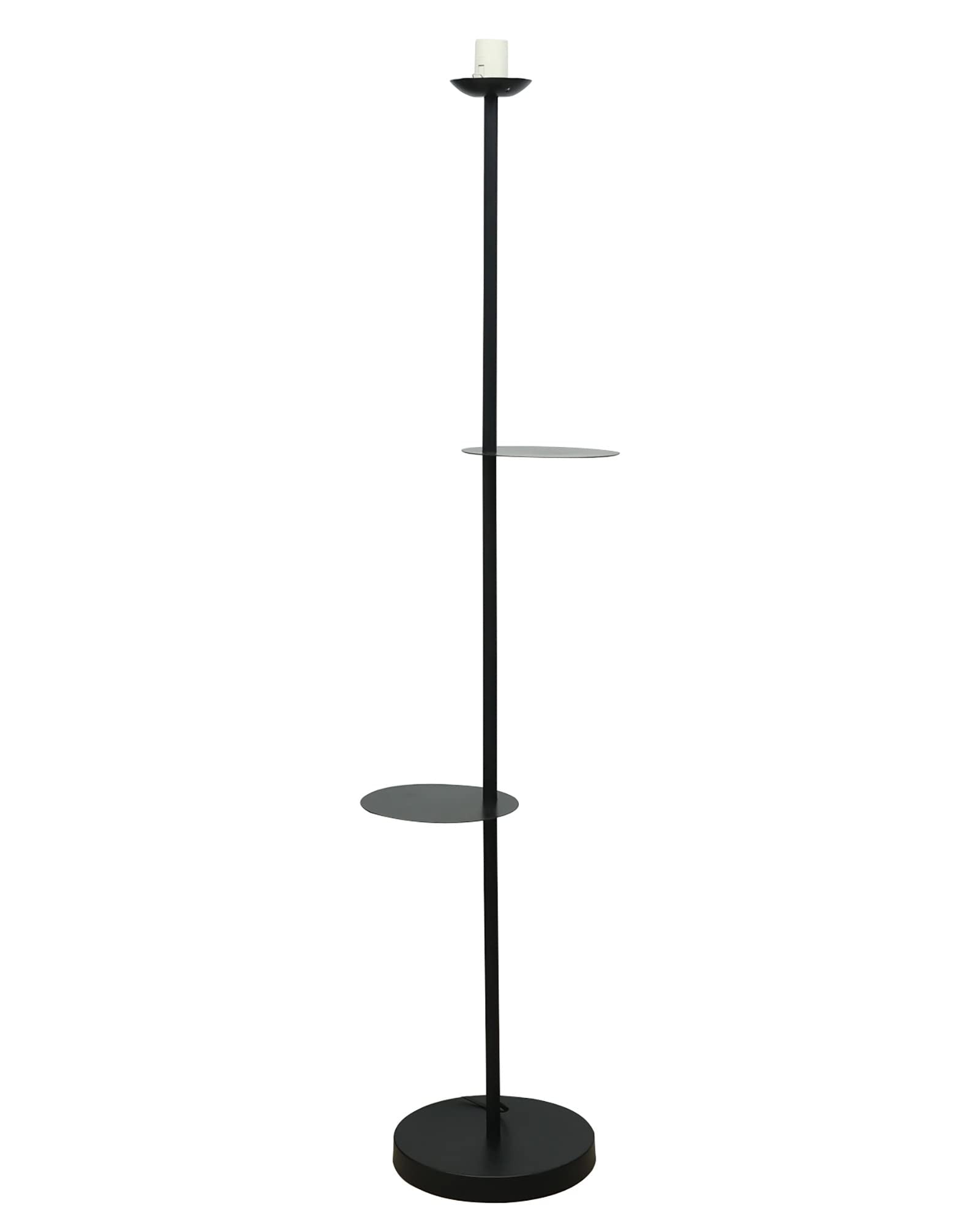 Homesake® Contemporary Duo Shelf Metal Floor Lamp for Living Room | Bedside Side Lamp for Living room Office Home Decor Standing Lamp | Black, White Globe (Black)