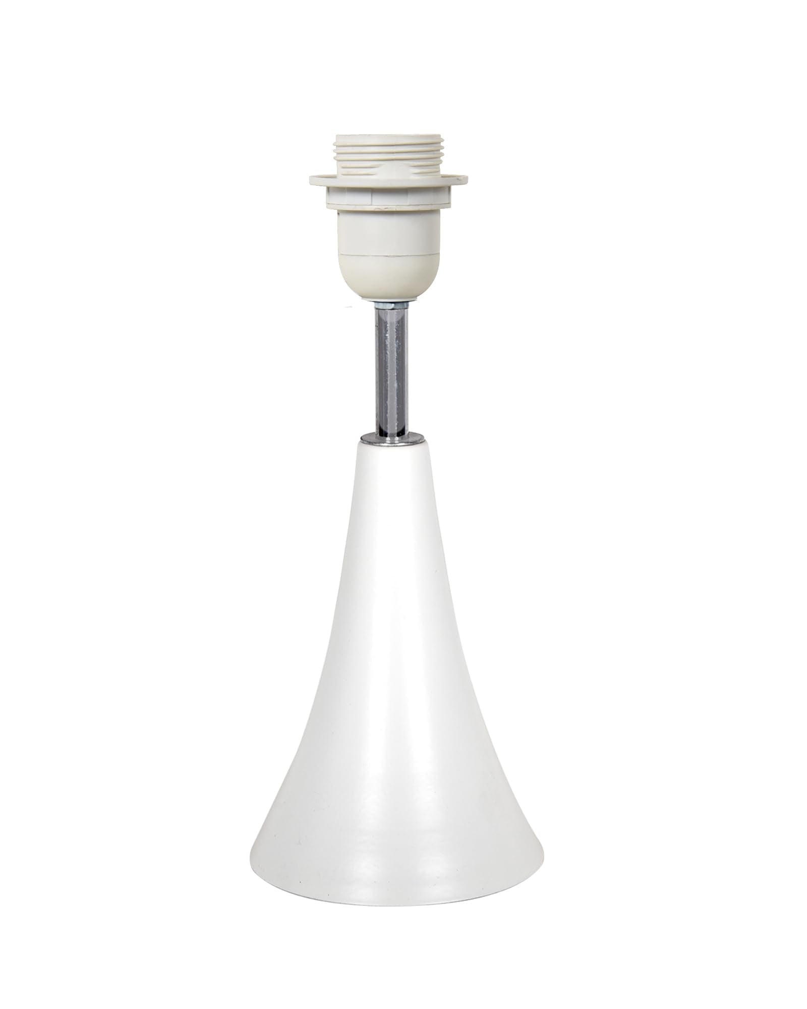 Farmhouse Matt Table Lamp for Bedroom, White Modern Bedside Lamps for Living Room, Rustic Table Light for Night Stands, Dorm, Office, Home Décor Fabric Shade, E27 holder, Inverto, Iris Cone