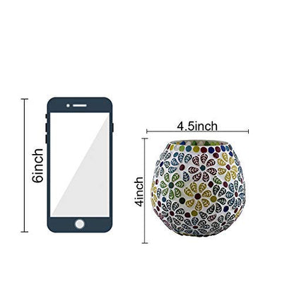 Moroccan Glass Mosaic Candle Holder, Tea Light holder Votive, Set of 2