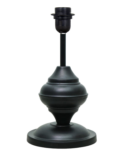 Black Metal Table Lamp | for Living Room | Modern Bedside Light with Pleated Shade | Decorative Night Lamp for Bedroom, Study, Office | Home Decor Lighting, E27 holder, Urn