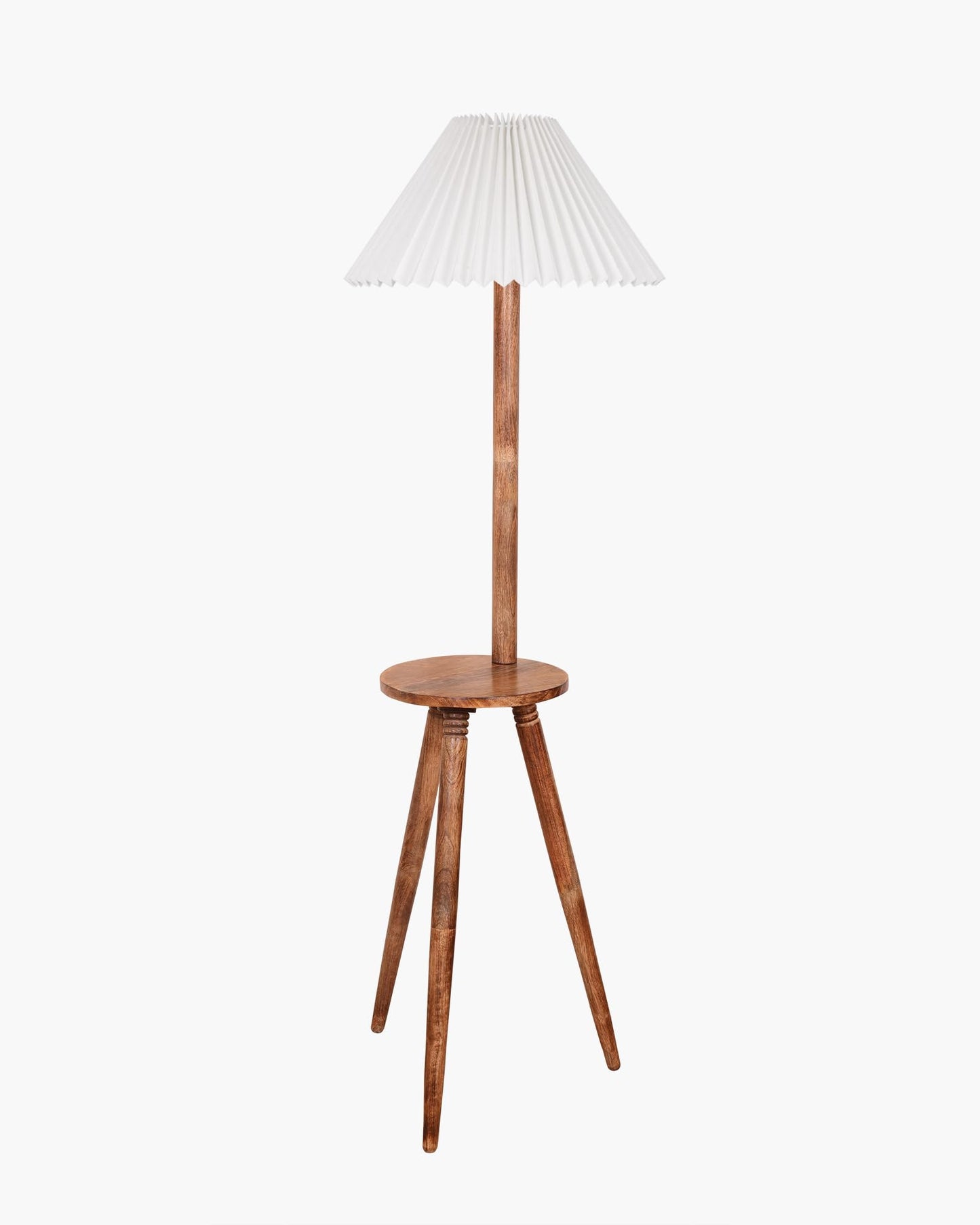 Table,Tripod Wooden Floor Lamp, Mid Century Standing Lamp, E27 Lamp Base, With Shade Modern Design Floor Reading Lamp for Living Room Bedroom, Study Room and Office
