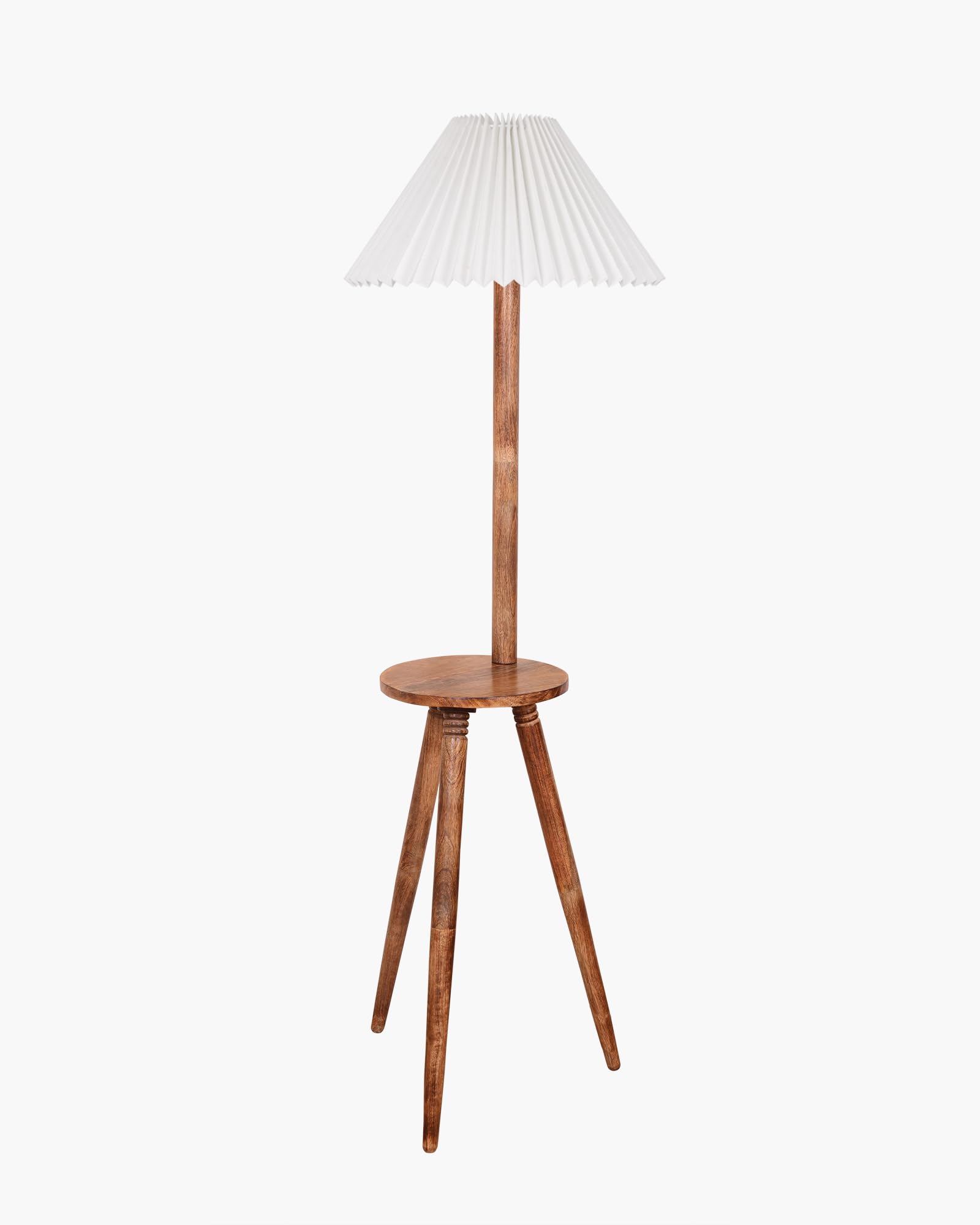 Table,Tripod Wooden Floor Lamp, Mid Century Standing Lamp, E27 Lamp Base, With Shade Modern Design Floor Reading Lamp for Living Room Bedroom, Study Room and Office