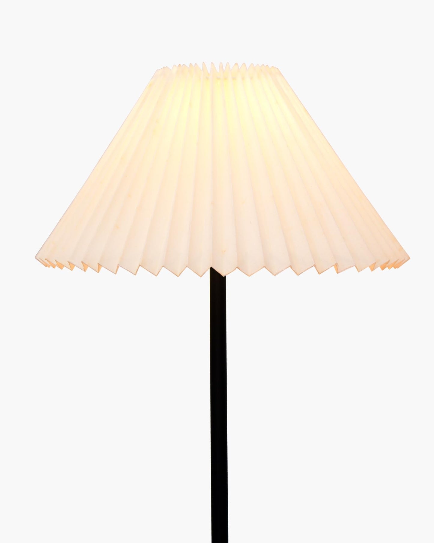 Homesake® Modern Floor Lamp for Living Room Traditional Farmhouse Boho Floor Lamp Mid-Century Pole Lamp, Linen Lamp Shade Side Standing Lamps | Corner Lamp Light | Hall Bedroom Office, Pleated White