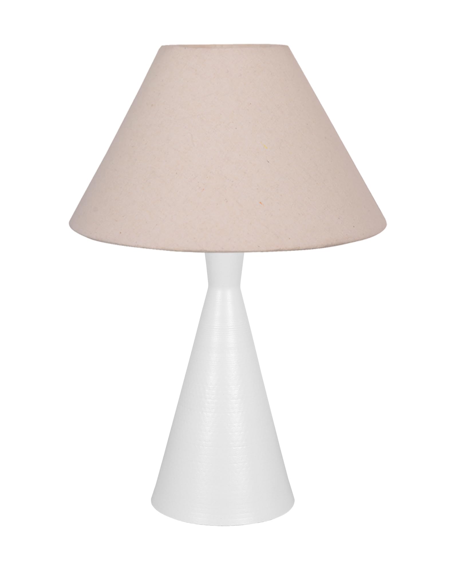 Bedside Table Lamp, Matt Black Metal Modern Lamp with Fabric Shade, Simple Side Lamp for Living Room,Bedroom,Home,Office Working, White Cone, Turquoise Shade