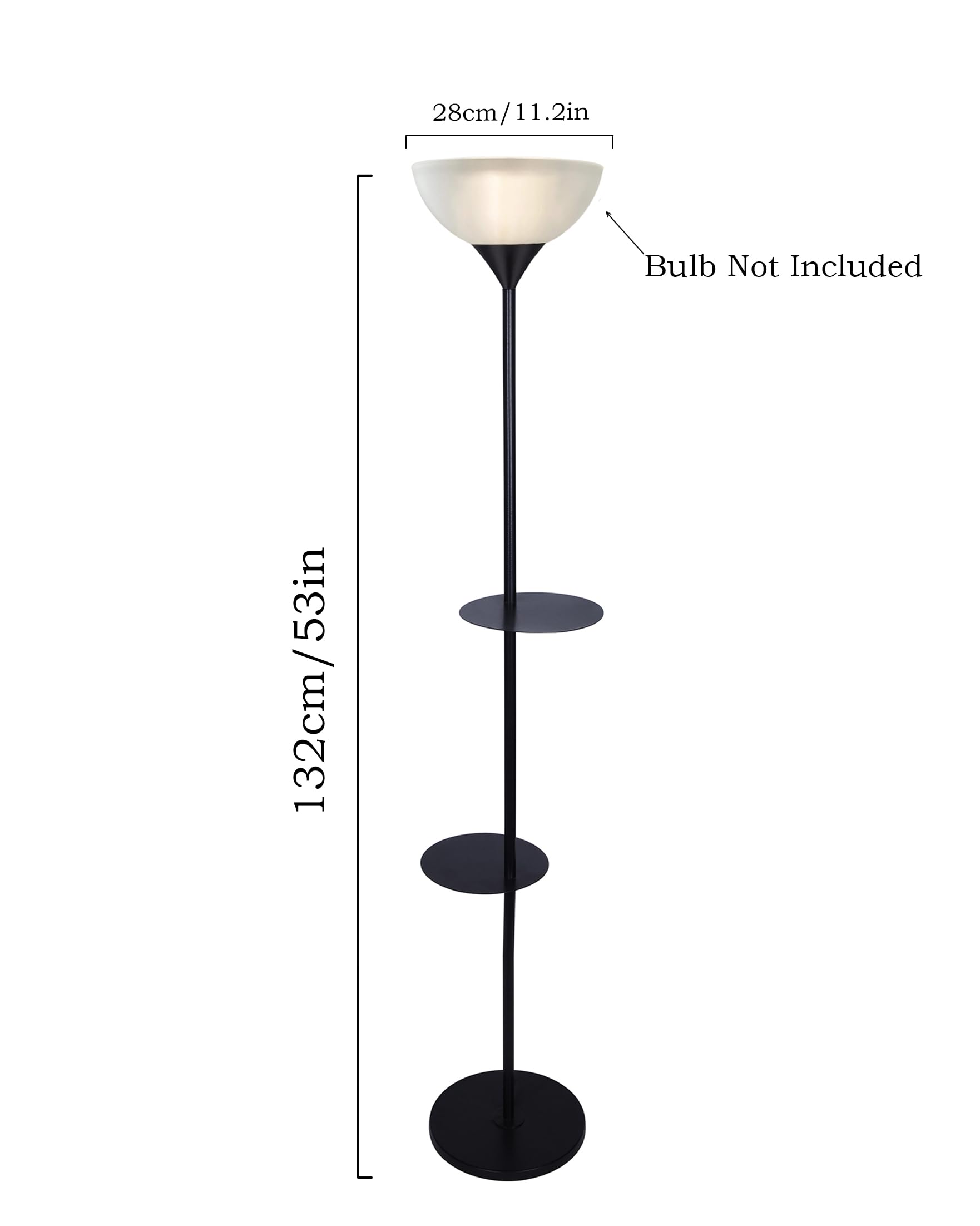 Homesake® Sky Dome Standing Lamps with Acrylic Shade | Modern Floor Lamp for Living Room, Bedrooms, Corner Lamp for Living Room | Standing Lamp (Duo Shelf)
