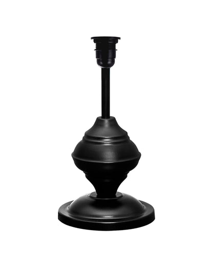 Bedside Black Metal Table Lamp with Fabric Shade, E27 holder, Urn, Pleated Jute Shade