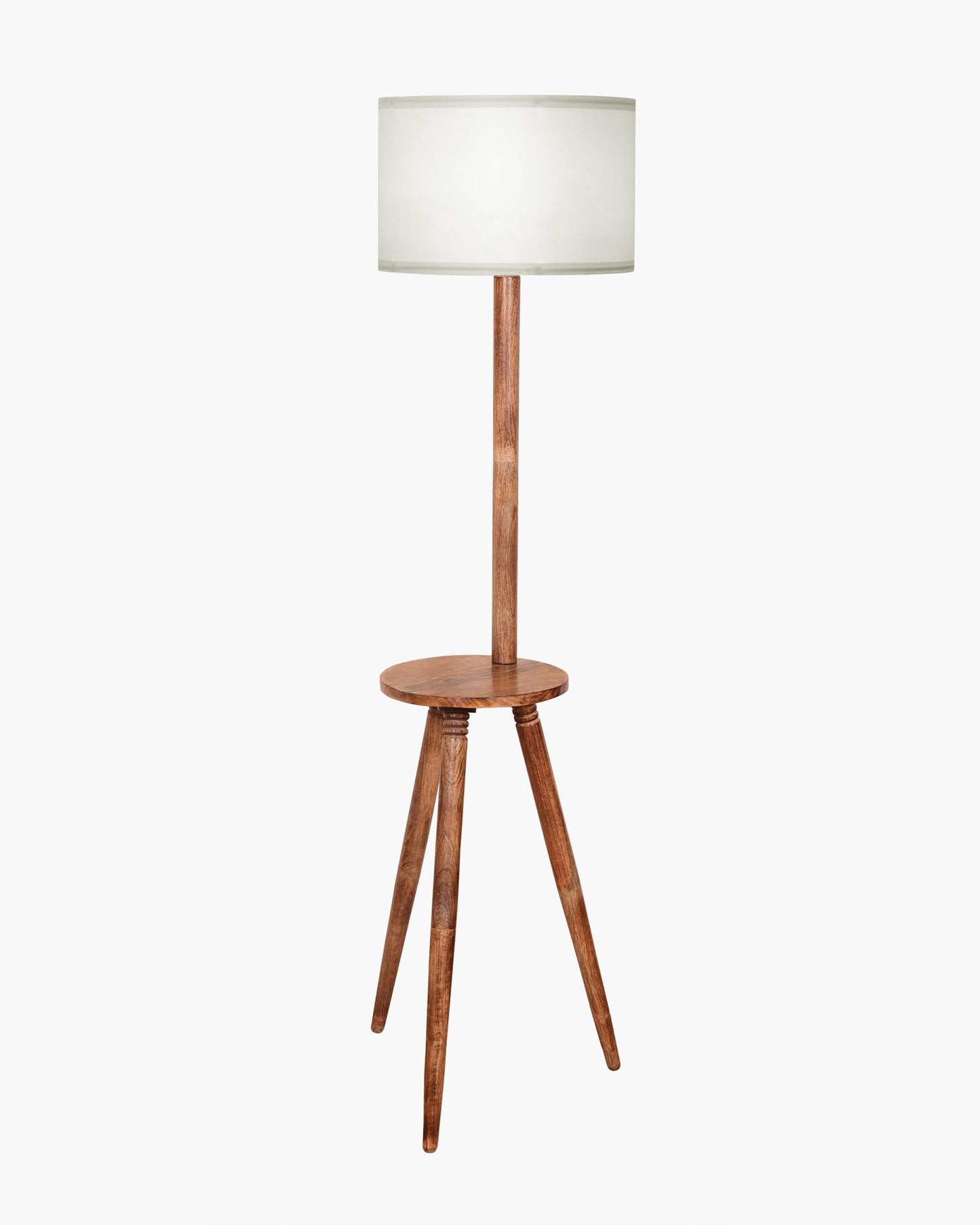 Table,Tripod Wooden Floor Lamp, Mid Century Standing Lamp, E27 Lamp Base, With Shade Modern Design Floor Reading Lamp for Living Room Bedroom, Study Room and Office