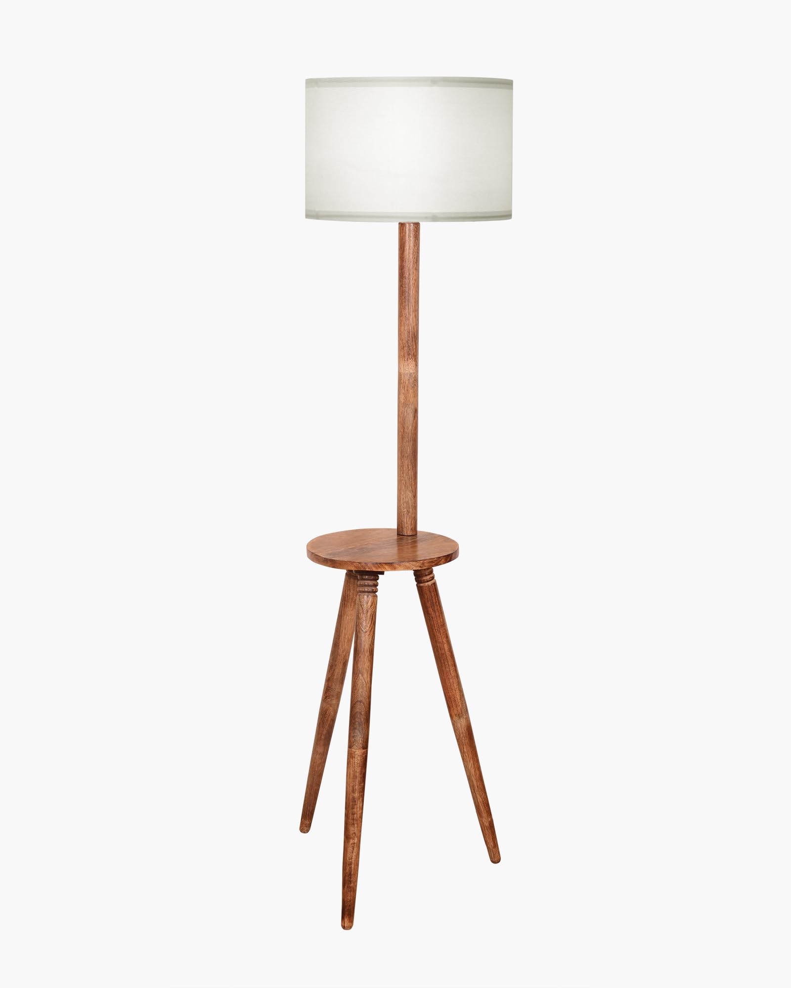 Table,Tripod Wooden Floor Lamp, Mid Century Standing Lamp, E27 Lamp Base, With Shade Modern Design Floor Reading Lamp for Living Room Bedroom, Study Room and Office