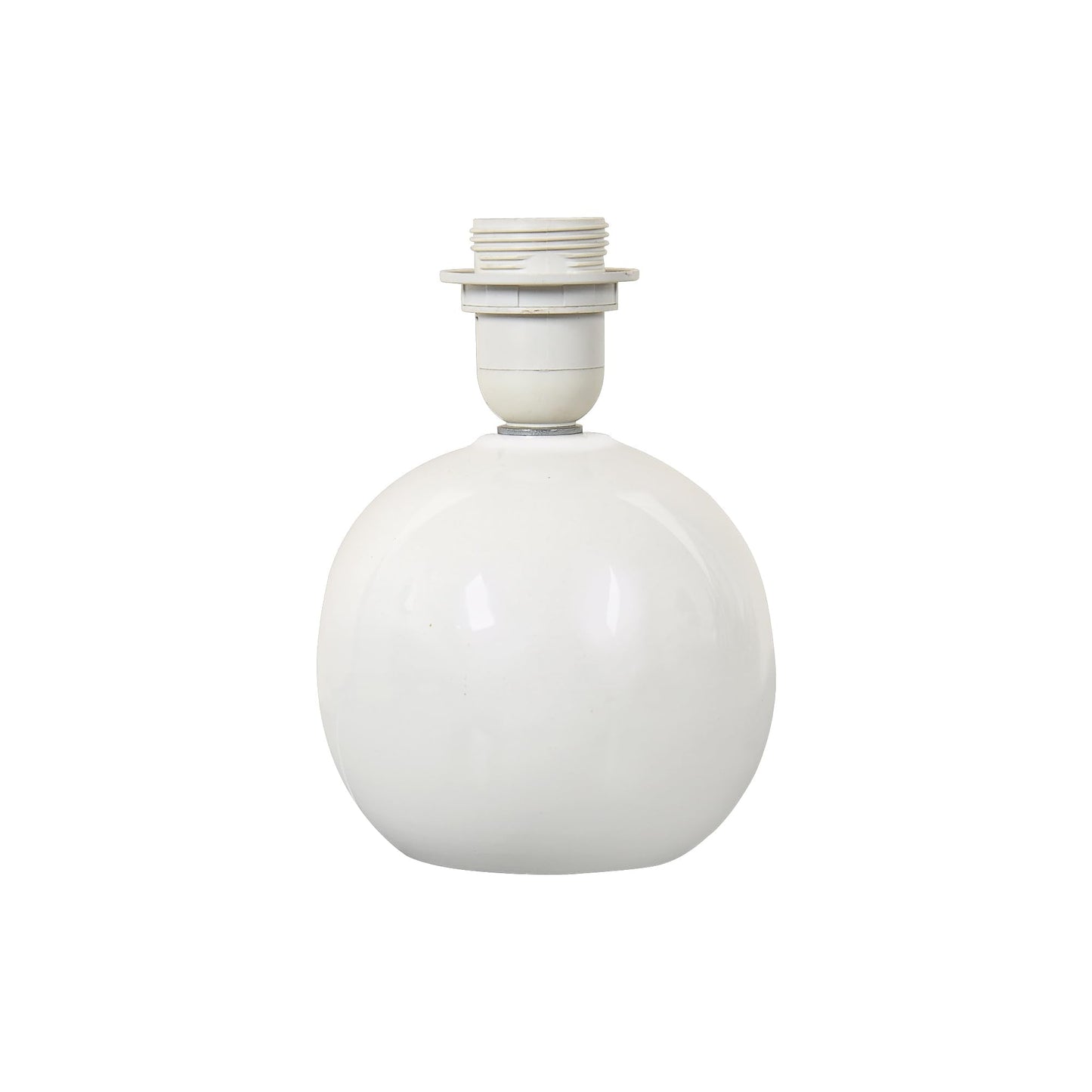 Bedside White Ceramic Table Lamp, Classic Desk lamp for Living Room Bedroom, Farmhouse Nightstand Lamps Round with Jute Pleated Shade