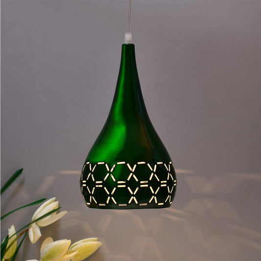 Homesake® Glossy Spining Top Hanging pendant Lamp, Ceiling Light (Green, Cross-Cut)