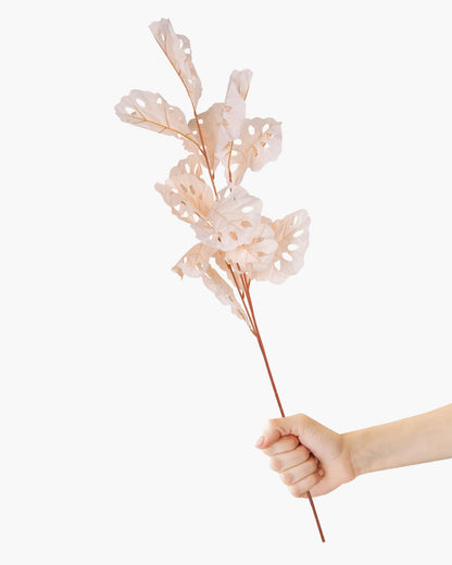 Homesake® Faux Long Monstera Leaf Stems, Set of 2 Artificial Branches with 5 Sticks Each, Pot Not Included, Decorative Plant for Vase, Tabletop, Living Room, Home Décor, Green