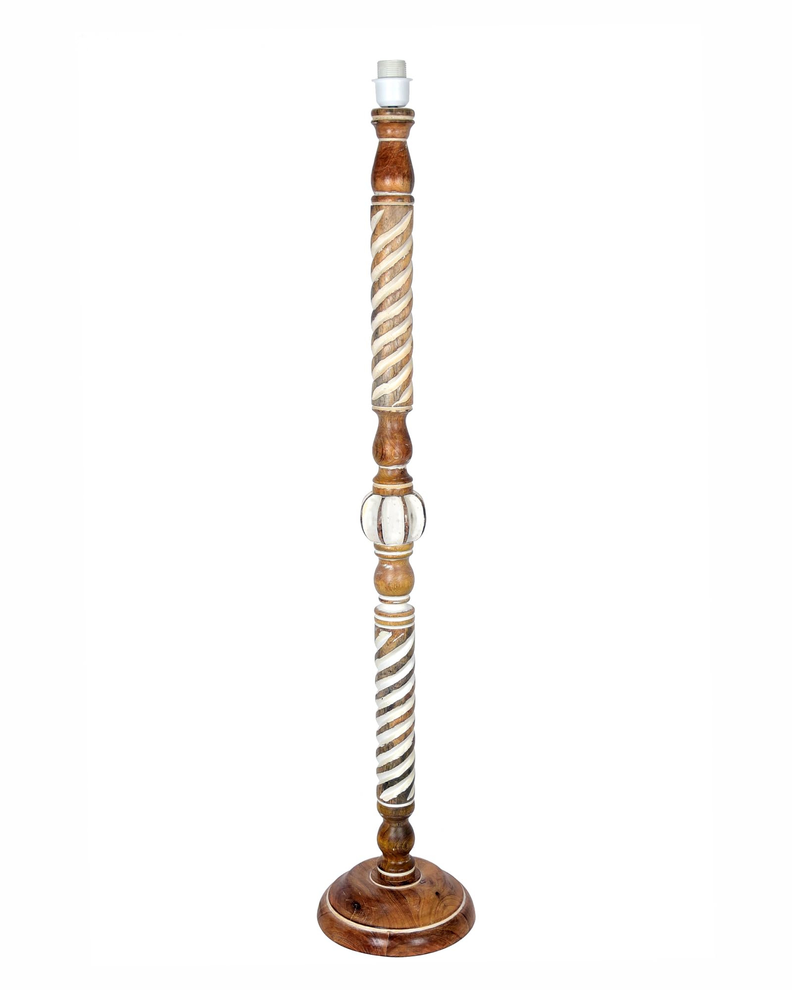Classic Twister Antique white finish wooden floor lamp