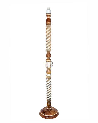 Classic Twister Antique white finish wooden floor lamp
