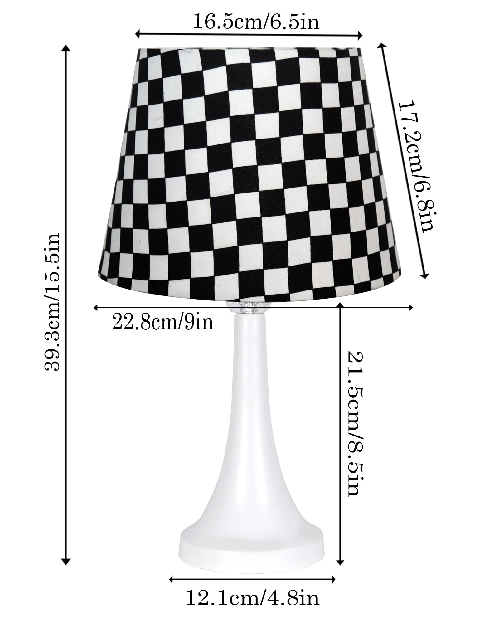 Farmhouse Matt Table Lamp for Bedroom, White Modern Bedside Lamps for Living Room, Rustic Table Light for Night Stands, Dorm, Office, Home Décor Fabric Shade, E27 holder, Cone, Iris Cone
