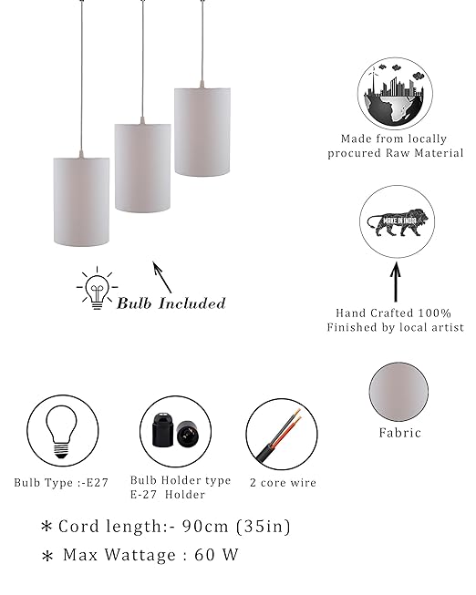 3-lights Linear Cluster Chandelie shade hanging Pendant Light, kitchen area and dining room light