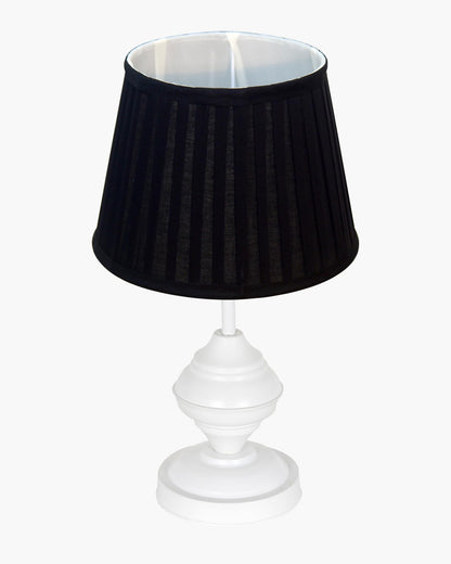 Farmhouse Matt Table Lamp for Bedroom, White Modern Bedside Lamps for Living Room, Rustic Table Light for Night Stands, Dorm, Office, Home Décor Fabric Shade, E27 holder, Urn, Iris Cone