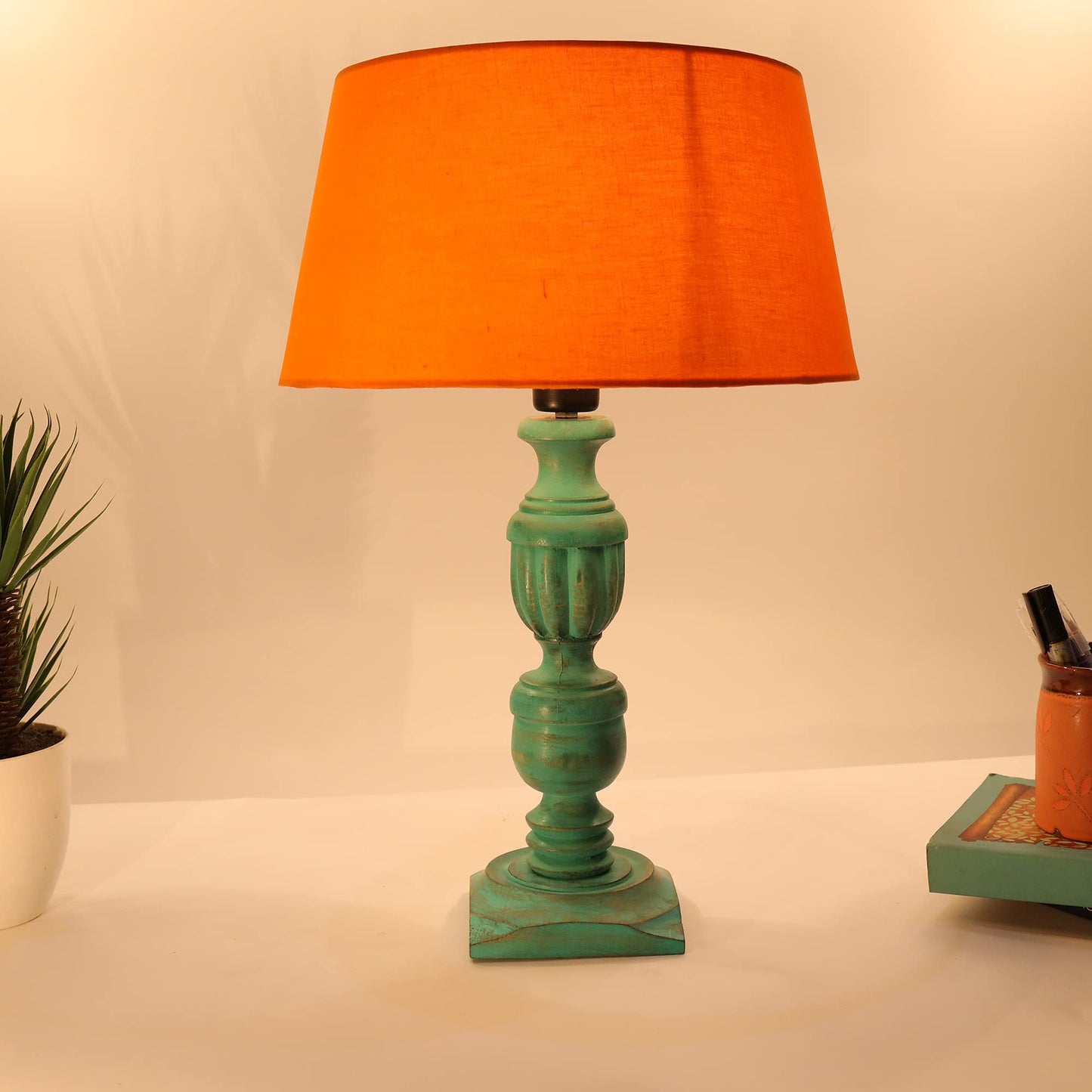Homesake ® Rustic Algae French Trophy Carved Table lamp home decoration with Shade